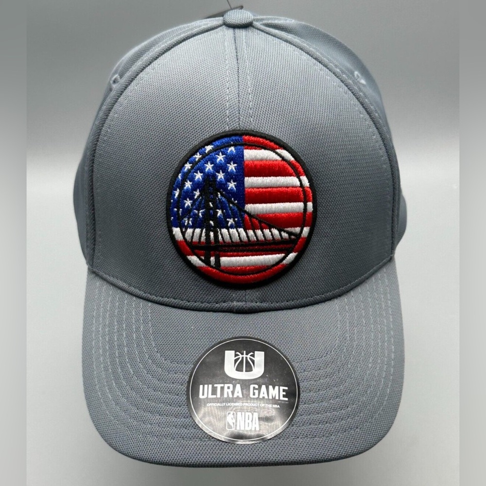 Golden State Warriors Ultra Game American Flag Grey NBA Baseball Hat NWT